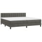 Letto a Molle con Materasso e LED Grigio Scuro 200x200 cm Letto a Molle con Materasso e LED Grigio Scuro 200x200 cm