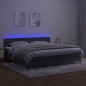 Letto a Molle con Materasso e LED Grigio Scuro 200x200 cm Letto a Molle con Materasso e LED Grigio Scuro 200x200 cm