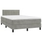 vidaXL Letto a Molle Materasso e LED Grigio Chiaro 120x200 cm Velluto vidaXL Letto a Molle Materasso e LED Grigio Chiaro 120x200 cm Velluto