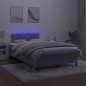 vidaXL Letto a Molle Materasso e LED Grigio Chiaro 120x200 cm Velluto vidaXL Letto a Molle Materasso e LED Grigio Chiaro 120x200 cm Velluto