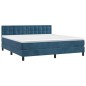 vidaXL Letto a Molle con Materasso e LED Blu Scuro 160x200 cm vidaXL Letto a Molle con Materasso e LED Blu Scuro 160x200 cm