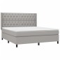 Letto a Molle Materasso e LED Grigio Chiaro 160x200 cm Tessuto Letto a Molle Materasso e LED Grigio Chiaro 160x200 cm Tessuto