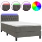 Letto a Molle con Materasso e LED Grigio Scuro 90x200cm Velluto Letto a Molle con Materasso e LED Grigio Scuro 90x200cm Velluto