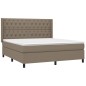 Letto a Molle con Materasso e LED Tortora 160x200 cm in Tessuto Letto a Molle con Materasso e LED Tortora 160x200 cm in Tessuto