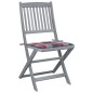 Sedie da Giardino Pieghevoli 6 pz con Cuscini Massello Acacia Sedie da Giardino Pieghevoli 6 pz con Cuscini Massello Acacia