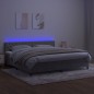 vidaXL Letto a Molle Materasso e LED Grigio Chiaro 200x200 cm Velluto