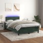 vidaXL Letto a Molle con Materasso e LED Verde Scuro 120x200cm Velluto vidaXL Letto a Molle con Materasso e LED Verde Scuro 120x200cm Velluto