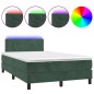 vidaXL Letto a Molle con Materasso e LED Verde Scuro 120x200cm Velluto vidaXL Letto a Molle con Materasso e LED Verde Scuro 120x200cm Velluto