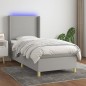 vidaXL Letto a Molle Materasso e LED Grigio Chiaro 80x200 cm Tessuto vidaXL Letto a Molle Materasso e LED Grigio Chiaro 80x200 cm Tessuto