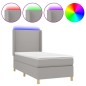 vidaXL Letto a Molle Materasso e LED Grigio Chiaro 80x200 cm Tessuto vidaXL Letto a Molle Materasso e LED Grigio Chiaro 80x200 cm Tessuto
