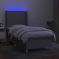 vidaXL Letto a Molle Materasso e LED Grigio Chiaro 80x200 cm Tessuto vidaXL Letto a Molle Materasso e LED Grigio Chiaro 80x200 cm Tessuto