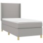vidaXL Letto a Molle Materasso e LED Grigio Chiaro 80x200 cm Tessuto vidaXL Letto a Molle Materasso e LED Grigio Chiaro 80x200 cm Tessuto