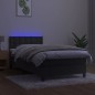 Letto a Molle con Materasso e LED Grigio Scuro 100x200 cm Letto a Molle con Materasso e LED Grigio Scuro 100x200 cm