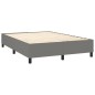 vidaXL Letto a Molle Materasso e LED Grigio Scuro 140x200cm in Tessuto