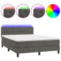 Letto a Molle con Materasso e LED Grigio Scuro 140x190 cm Letto a Molle con Materasso e LED Grigio Scuro 140x190 cm