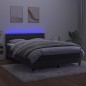 Letto a Molle con Materasso e LED Grigio Scuro 140x190 cm Letto a Molle con Materasso e LED Grigio Scuro 140x190 cm