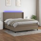 vidaXL Letto a Molle con Materasso e LED Tortora 180x200 cm in Tessuto vidaXL Letto a Molle con Materasso e LED Tortora 180x200 cm in Tessuto