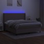 vidaXL Letto a Molle con Materasso e LED Tortora 180x200 cm in Tessuto vidaXL Letto a Molle con Materasso e LED Tortora 180x200 cm in Tessuto