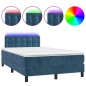 Letto a Molle con Materasso e LED Blu Scuro 120x200cm Letto a Molle con Materasso e LED Blu Scuro 120x200cm