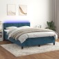 vidaXL Letto a Molle con Materasso e LED Blu Scuro 140x190 cm vidaXL Letto a Molle con Materasso e LED Blu Scuro 140x190 cm