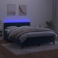 vidaXL Letto a Molle con Materasso e LED Blu Scuro 140x190 cm vidaXL Letto a Molle con Materasso e LED Blu Scuro 140x190 cm