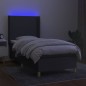 vidaXL Letto a Molle Materasso e LED Grigio Scuro 80x200 cm in Tessuto vidaXL Letto a Molle Materasso e LED Grigio Scuro 80x200 cm in Tessuto