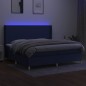 Letto a Molle Materasso e LED Blu 200x200cm in Tessuto Letto a Molle Materasso e LED Blu 200x200cm in Tessuto