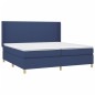 Letto a Molle Materasso e LED Blu 200x200cm in Tessuto Letto a Molle Materasso e LED Blu 200x200cm in Tessuto