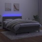 Letto a Molle Materasso e LED Grigio Chiaro 140x200 cm Velluto Letto a Molle Materasso e LED Grigio Chiaro 140x200 cm Velluto