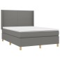 Letto a Molle Materasso e LED Grigio Scuro 140x200cm in Tessuto Letto a Molle Materasso e LED Grigio Scuro 140x200cm in Tessuto