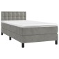 Letto a Molle Materasso e LED Grigio Chiaro 80x200 cm Velluto Letto a Molle Materasso e LED Grigio Chiaro 80x200 cm Velluto