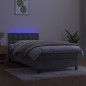 Letto a Molle Materasso e LED Grigio Chiaro 80x200 cm Velluto Letto a Molle Materasso e LED Grigio Chiaro 80x200 cm Velluto