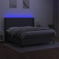 Letto a Molle Materasso e LED Grigio Scuro 180x200cm in Tessuto Letto a Molle Materasso e LED Grigio Scuro 180x200cm in Tessuto