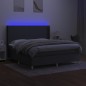 Letto a Molle Materasso e LED Grigio Scuro 160x200cm in Tessuto Letto a Molle Materasso e LED Grigio Scuro 160x200cm in Tessuto