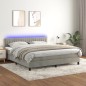 Letto a Molle Materasso e LED Grigio Chiaro 180x200 cm Velluto Letto a Molle Materasso e LED Grigio Chiaro 180x200 cm Velluto