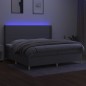 vidaXL Letto a Molle Materasso e LED Grigio Chiaro 200x200 cm Tessuto vidaXL Letto a Molle Materasso e LED Grigio Chiaro 200x200 cm Tessuto