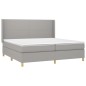 vidaXL Letto a Molle Materasso e LED Grigio Chiaro 200x200 cm Tessuto vidaXL Letto a Molle Materasso e LED Grigio Chiaro 200x200 cm Tessuto