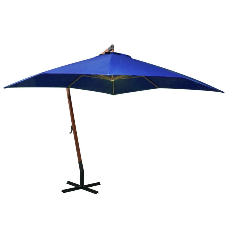 Ombrellone a Sbalzo Azzurro 3x3 m Palo in Abete Massello Ombrellone a Sbalzo Azzurro 3x3 m Palo in Abete Massello