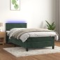 Letto a Molle con Materasso e LED Verde Scuro 80x200cm Velluto Letto a Molle con Materasso e LED Verde Scuro 80x200cm Velluto