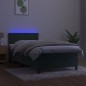 Letto a Molle con Materasso e LED Verde Scuro 80x200cm Velluto Letto a Molle con Materasso e LED Verde Scuro 80x200cm Velluto