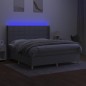Letto a Molle Materasso e LED Grigio Chiaro 180x200 cm Tessuto Letto a Molle Materasso e LED Grigio Chiaro 180x200 cm Tessuto