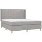 Letto a Molle Materasso e LED Grigio Chiaro 180x200 cm Tessuto Letto a Molle Materasso e LED Grigio Chiaro 180x200 cm Tessuto