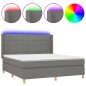 vidaXL Letto a Molle Materasso e LED Grigio Scuro 180x200cm in Tessuto vidaXL Letto a Molle Materasso e LED Grigio Scuro 180x200cm in Tessuto