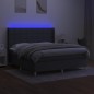 vidaXL Letto a Molle Materasso e LED Grigio Scuro 180x200cm in Tessuto vidaXL Letto a Molle Materasso e LED Grigio Scuro 180x200cm in Tessuto