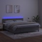 Letto a Molle Materasso e LED Grigio Chiaro 160x200 cm Velluto Letto a Molle Materasso e LED Grigio Chiaro 160x200 cm Velluto