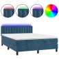 vidaXL Letto a Molle con Materasso e LED Blu Scuro 140x190 cm vidaXL Letto a Molle con Materasso e LED Blu Scuro 140x190 cm