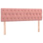 Letto a Molle con Materasso e LED Rosa 160x200 cm in Velluto Letto a Molle con Materasso e LED Rosa 160x200 cm in Velluto
