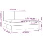 Letto a Molle Materasso e LED Grigio Chiaro 200x200 cm Tessuto Letto a Molle Materasso e LED Grigio Chiaro 200x200 cm Tessuto