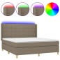 Letto a Molle con Materasso e LED Tortora 180x200 cm in Tessuto Letto a Molle con Materasso e LED Tortora 180x200 cm in Tessuto