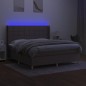 Letto a Molle con Materasso e LED Tortora 180x200 cm in Tessuto Letto a Molle con Materasso e LED Tortora 180x200 cm in Tessuto